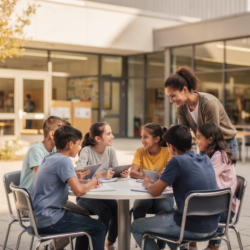 flux pro 2.0 conceptual photograph representing positive school coexistence diverse students 0