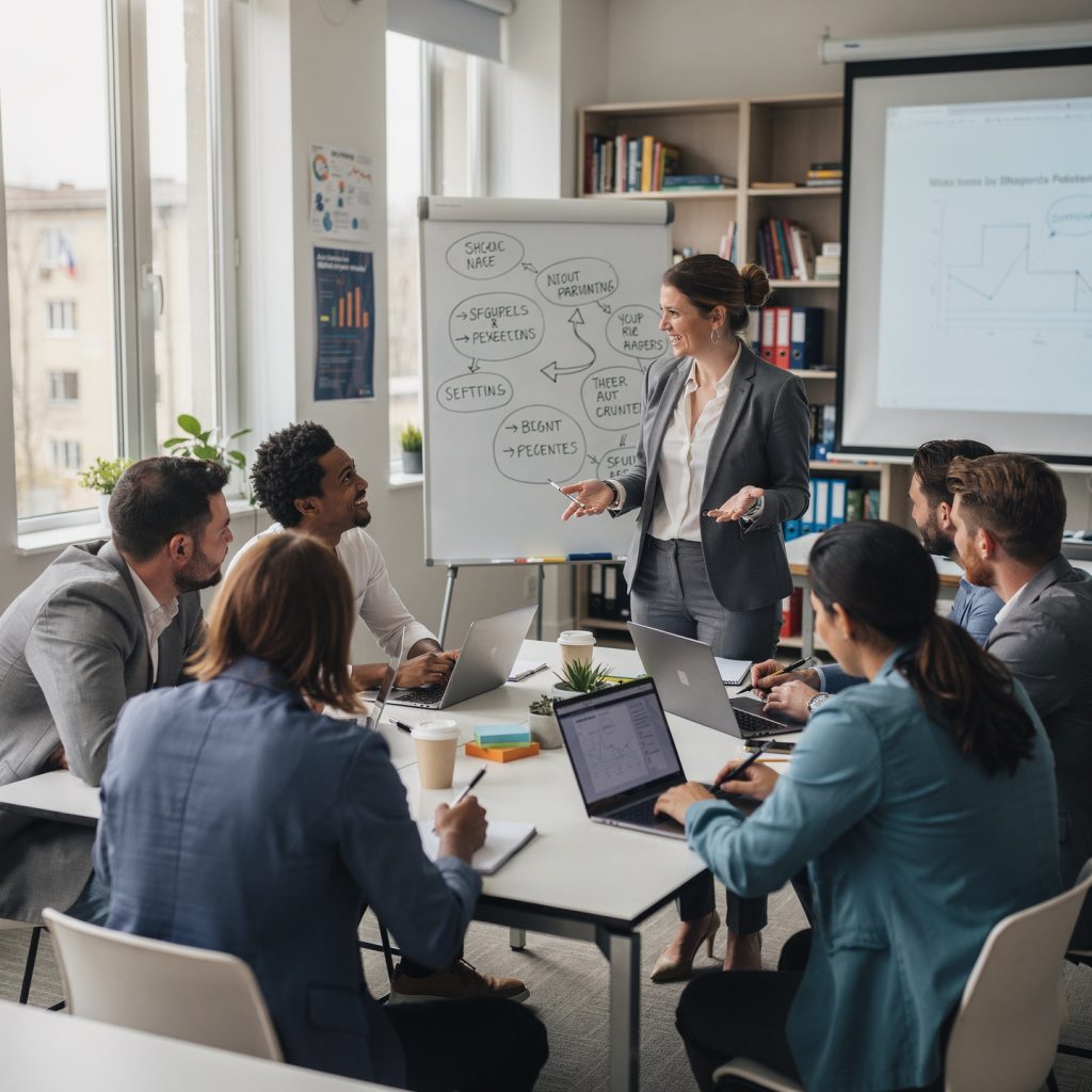 flux pro 2.0 professional scene of an educational consultant mentoring teachers in a classroo 0